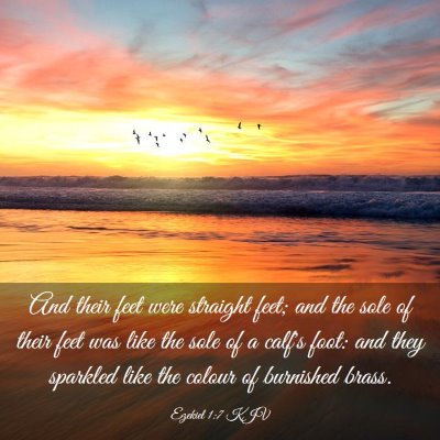 Picture 03 - Ezekiel 1:7 KJV - And their feet were straight feet; and the sole - Bible Verse Picture