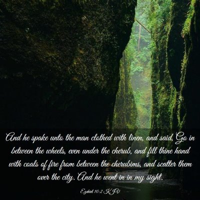 Picture 03 - Ezekiel 10:2 KJV - And he spake unto the man clothed with linen, and - Bible Verse Picture