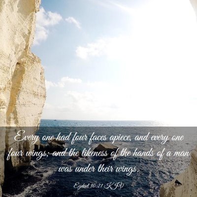 Picture 03 - Ezekiel 10:21 KJV - Every one had four faces apiece, and every one - Bible Verse Picture