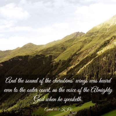 Picture 03 - Ezekiel 10:5 KJV - And the sound of the cherubims' wings was heard - Bible Verse Picture