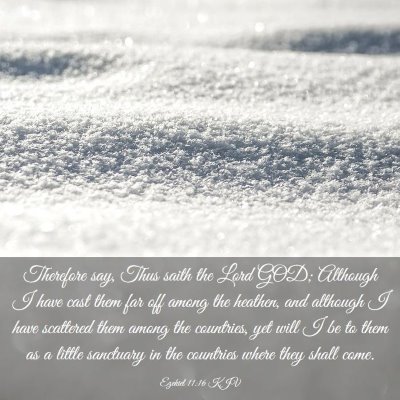 Picture 03 - Ezekiel 11:16 KJV - Therefore say, Thus saith the Lord GOD; Although - Bible Verse Picture