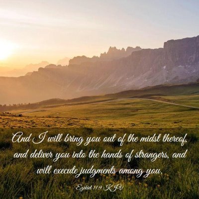 Picture 03 - Ezekiel 11:9 KJV - And I will bring you out of the midst thereof, - Bible Verse Picture