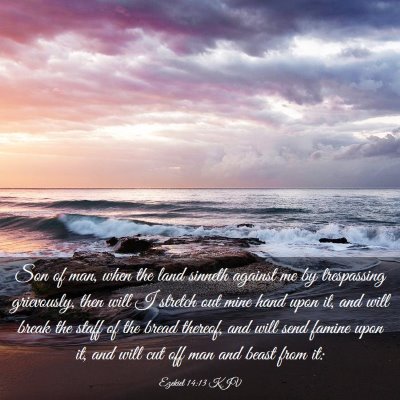 Picture 03 - Ezekiel 14:13 KJV - Son of man, when the land sinneth against me by - Bible Verse Picture