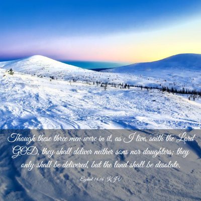 Picture 03 - Ezekiel 14:16 KJV - Though these three men were in it, as I live, - Bible Verse Picture