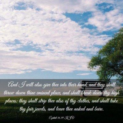 Picture 03 - Ezekiel 16:39 KJV - And I will also give thee into their hand, and - Bible Verse Picture