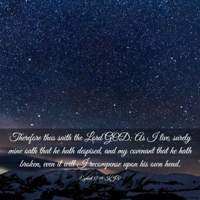 Picture 03 - Ezekiel 17:19 KJV - Therefore thus saith the Lord GOD; As I live, - Bible Verse Picture