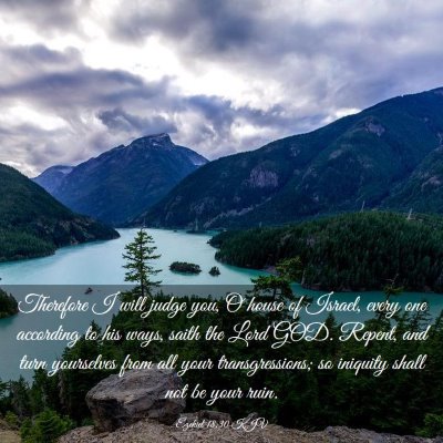 Picture 03 - Ezekiel 18:30 KJV - Therefore I will judge you, O house of Israel, - Bible Verse Picture