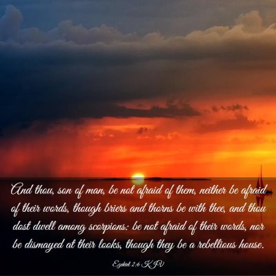 Picture 03 - Ezekiel 2:6 KJV - And thou, son of man, be not afraid of them, - Bible Verse Picture