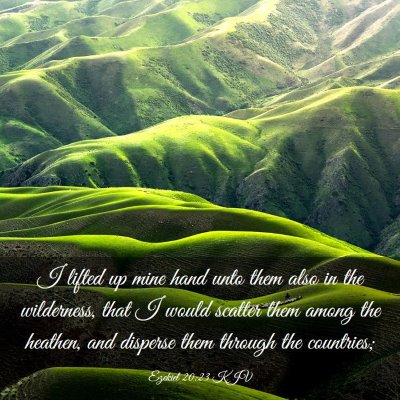 Picture 03 - Ezekiel 20:23 KJV - I lifted up mine hand unto them also in the - Bible Verse Picture