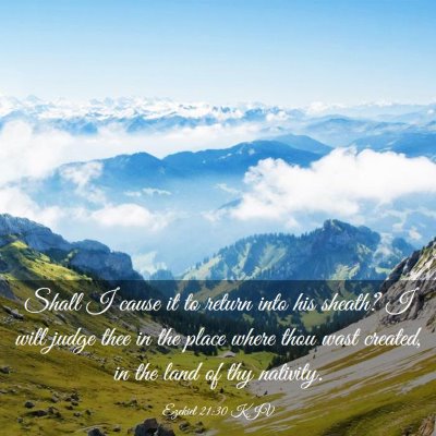 Picture 03 - Ezekiel 21:30 KJV - Shall I cause it to return into his sheath? I - Bible Verse Picture