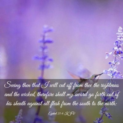 Picture 03 - Ezekiel 21:4 KJV - Seeing then that I will cut off from thee the - Bible Verse Picture