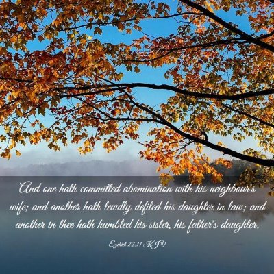 Picture 03 - Ezekiel 22:11 KJV - And one hath committed abomination with his - Bible Verse Picture