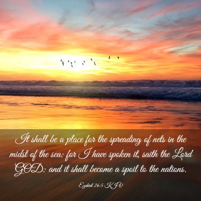 Picture 03 - Ezekiel 26:5 KJV - It shall be a place for the spreading of nets in - Bible Verse Picture