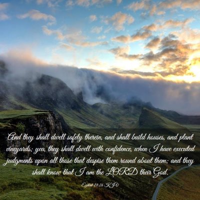 Picture 03 - Ezekiel 28:26 KJV - And they shall dwell safely therein, and shall - Bible Verse Picture