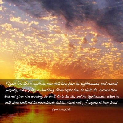 Picture 03 - Ezekiel 3:20 KJV - Again, When a righteous man doth turn from his - Bible Verse Picture