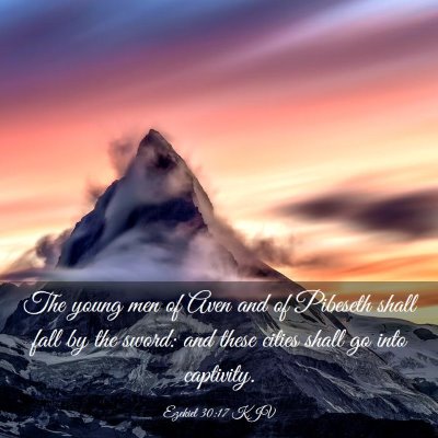 Picture 03 - Ezekiel 30:17 KJV - The young men of Aven and of Pibeseth shall fall - Bible Verse Picture