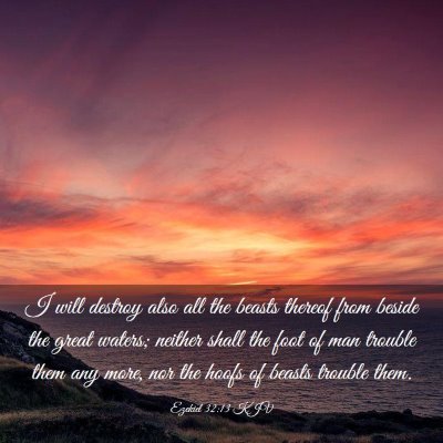 Picture 03 - Ezekiel 32:13 KJV - I will destroy also all the beasts thereof from - Bible Verse Picture