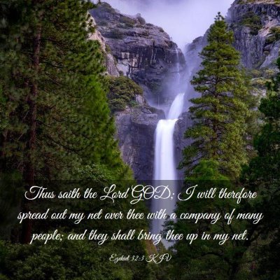 Picture 03 - Ezekiel 32:3 KJV - Thus saith the Lord GOD; I will therefore spread - Bible Verse Picture