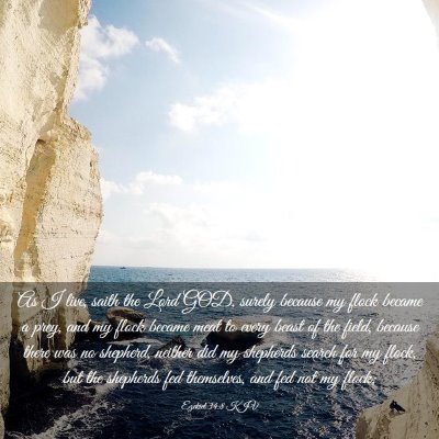Picture 03 - Ezekiel 34:8 KJV - As I live, saith the Lord GOD, surely because my - Bible Verse Picture