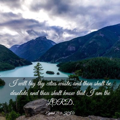 Picture 03 - Ezekiel 35:4 KJV - I will lay thy cities waste, and thou shalt be - Bible Verse Picture