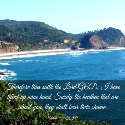 Picture 03 - Ezekiel 36:7 KJV - Therefore thus saith the Lord GOD; I have lifted - Bible Verse Picture