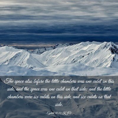 Picture 03 - Ezekiel 40:12 KJV - The space also before the little chambers was one - Bible Verse Picture