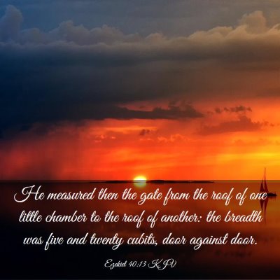 Picture 03 - Ezekiel 40:13 KJV - He measured then the gate from the roof of one - Bible Verse Picture