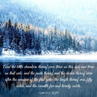 Picture 03 - Ezekiel 40:21 KJV - And the little chambers thereof were three on - Bible Verse Picture