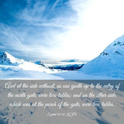 Picture 03 - Ezekiel 40:40 KJV - And at the side without, as one goeth up to the - Bible Verse Picture