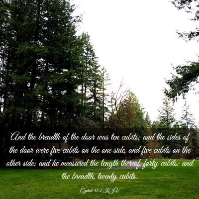 Picture 03 - Ezekiel 41:2 KJV - And the breadth of the door was ten cubits; and - Bible Verse Picture