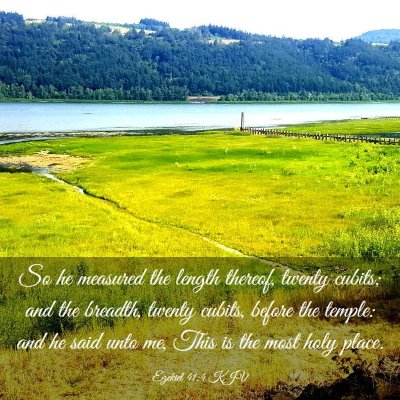 Picture 03 - Ezekiel 41:4 KJV - So he measured the length thereof, twenty cubits; - Bible Verse Picture