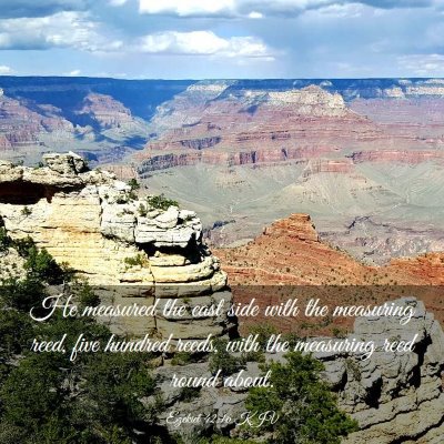 Picture 03 - Ezekiel 42:16 KJV - He measured the east side with the measuring - Bible Verse Picture