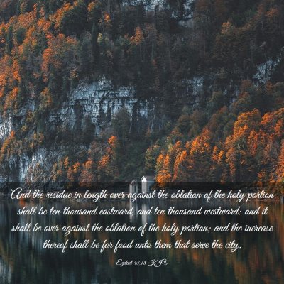Picture 03 - Ezekiel 48:18 KJV - And the residue in length over against the - Bible Verse Picture
