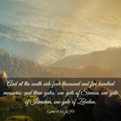 Picture 03 - Ezekiel 48:33 KJV - And at the south side four thousand and five - Bible Verse Picture