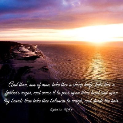 Picture 03 - Ezekiel 5:1 KJV - And thou, son of man, take thee a sharp knife, - Bible Verse Picture