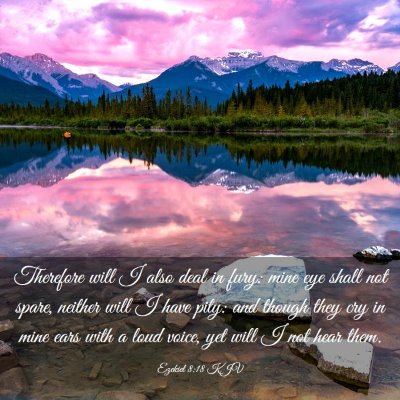 Picture 03 - Ezekiel 8:18 KJV - Therefore will I also deal in fury: mine eye - Bible Verse Picture