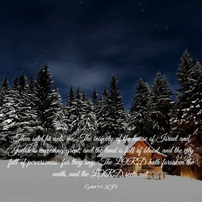 Picture 03 - Ezekiel 9:9 KJV - Then said he unto me, The iniquity of the house - Bible Verse Picture