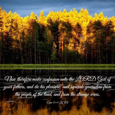 Picture 03 - Ezra 10:11 KJV - Now therefore make confession unto the LORD God - Bible Verse Picture