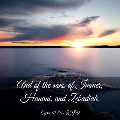 Picture 03 - Ezra 10:20 KJV - And of the sons of Immer; Hanani, and - Bible Verse Picture