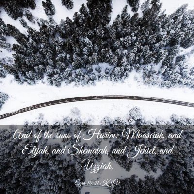 Picture 03 - Ezra 10:21 KJV - And of the sons of Harim; Maaseiah, and Elijah, - Bible Verse Picture