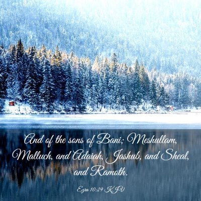 Picture 03 - Ezra 10:29 KJV - And of the sons of Bani; Meshullam, Malluch, and - Bible Verse Picture
