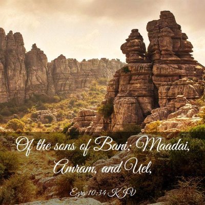 Picture 03 - Ezra 10:34 KJV - Of the sons of Bani; Maadai, Amram, and - Bible Verse Picture