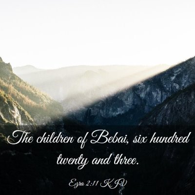 Picture 03 - Ezra 2:11 KJV - The children of Bebai, six hundred twenty and - Bible Verse Picture