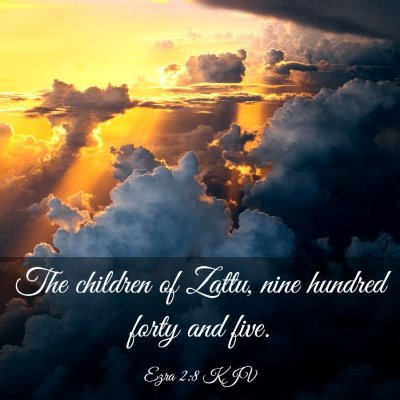 Picture 03 - Ezra 2:8 KJV - The children of Zattu, nine hundred forty and - Bible Verse Picture