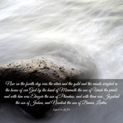 Picture 03 - Ezra 8:33 KJV - Now on the fourth day was the silver and the gold - Bible Verse Picture