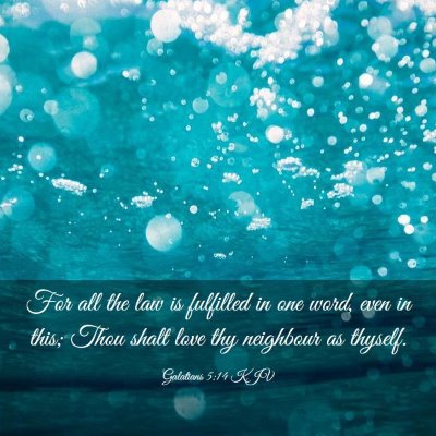 Picture 03 - Galatians 5:14 KJV - For all the law is fulfilled in one word, even in - Bible Verse Picture