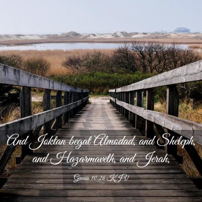 Picture 03 - Genesis 10:26 KJV - And Joktan begat Almodad, and Sheleph, and - Bible Verse Picture
