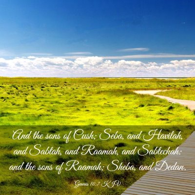 Picture 03 - Genesis 10:7 KJV - And the sons of Cush; Seba, and Havilah, and - Bible Verse Picture