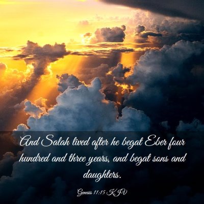 Picture 03 - Genesis 11:15 KJV - And Salah lived after he begat Eber four hundred - Bible Verse Picture