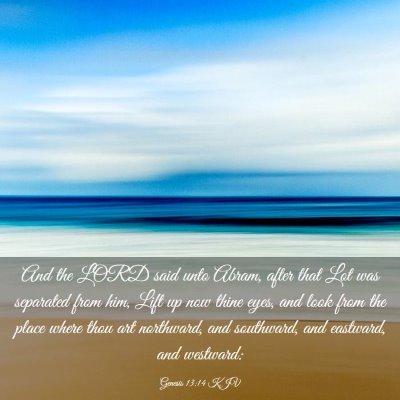 Picture 03 - Genesis 13:14 KJV - And the LORD said unto Abram, after that Lot was - Bible Verse Picture